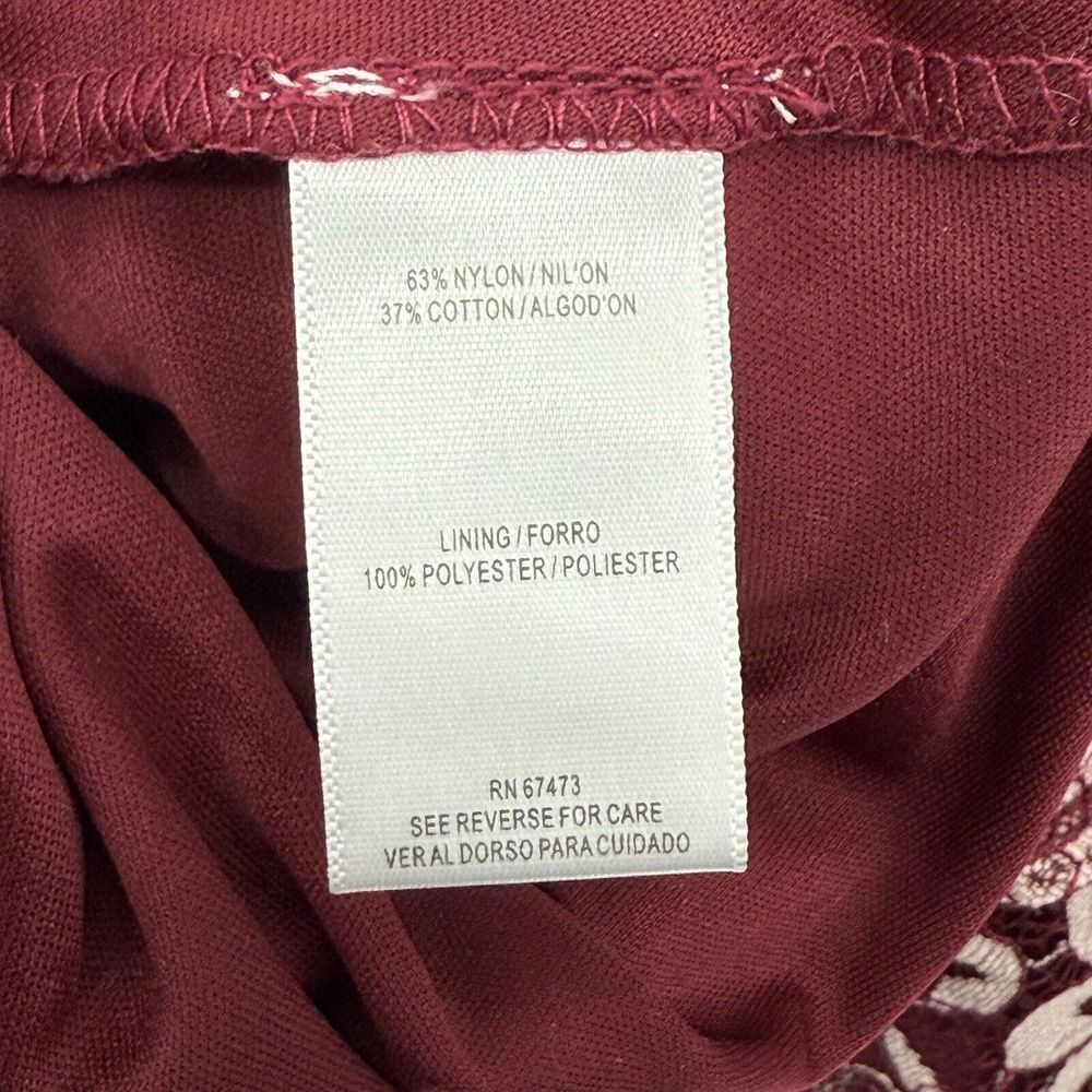 Danny And Nicole Dress Womens‎ 10 Red Pleated Floral Embroidery Belt Sleeveless - Picture 7 of 8